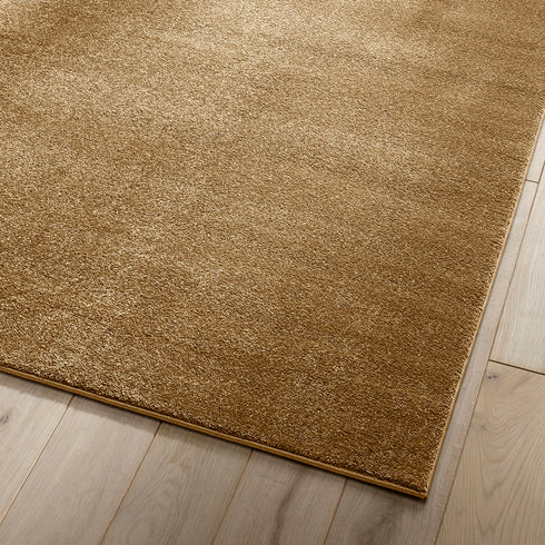 Kurzflor Teppich Designer | Flauschiger Flachflor fürs Wohnzimmer, Esszimmer, Schlafzimmer oder Kinderzimmer | Gelb